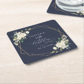 White Flowers, Cream Flowers, Boho, Birthday Kartonnen Onderzetters (Schuin)