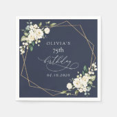 White Flowers, Cream Flowers, Boho, Birthday Servet (Voorkant)