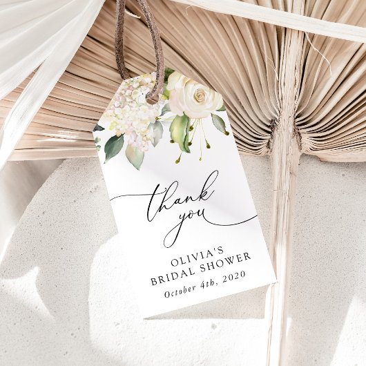 White Flowers, Cream Flowers, Boho, Bridal Shower Cadeaulabel