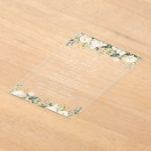 White Flowers, Cream Flowers, Boho, Confirmation Acryl Uitnodigingen (Laagn)