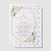 White Flowers, Cream Flowers, Boho, Confirmation Vellum Uitnodigingen (Offset (Uitnodiging))