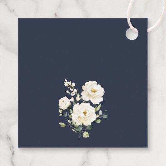 White Flowers, Cream Flowers, Boho, Floral Baptism Bedankjes Labels (Achterkant)