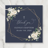 White Flowers, Cream Flowers, Boho, Floral Baptism Bedankjes Labels (Voorkant)