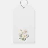 White Flowers, Cream Flowers, Boho, Floral Baptism Cadeaulabel (Achterkant)