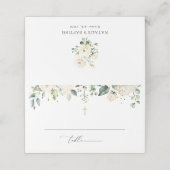 White Flowers, Cream Flowers, Boho, Floral Baptism Plaatskaartje (Buitenkant ongevouwen)
