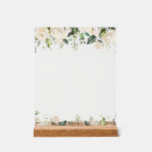 White Flowers, Cream Flowers, Boho, Mimosa Bar Acryl Bord (Voorkant)