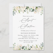 White Flowers, Cream Flowers, Boho, Sweet 16 Kaart (Voorkant)