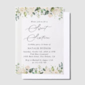 White Flowers, Cream Flowers, Boho, Sweet 16 Vellum Uitnodigingen (Offset)