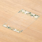 White Flowers, Cream Flowers, Boho, Vrijgezellenfe Acryl Uitnodigingen (Laagn)