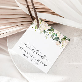 White Flowers, Cream Flowers, Boho, Vrijgezellenfe Bedankjes Labels