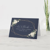 White Flowers, Cream Flowers, Boho, Vrijgezellenfe Bedankkaart (Voorkant)