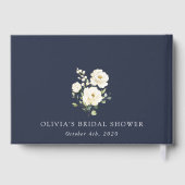 White Flowers, Cream Flowers, Boho, Vrijgezellenfe Gastenboek (Achterkant)