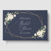 White Flowers, Cream Flowers, Boho, Vrijgezellenfe Gastenboek (Voorkant)