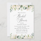 White Flowers, Cream Flowers, Boho, Vrijgezellenfe Kaart (Voorkant)