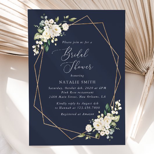 White Flowers, Cream Flowers, Boho, Vrijgezellenfe Kaart