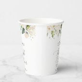 White Flowers, Cream Flowers, Boho, Vrijgezellenfe Papieren Bekers (Rechts)