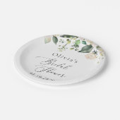 White Flowers, Cream Flowers, Boho, Vrijgezellenfe Papieren Bordje (Gekanteld)