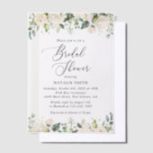 White Flowers, Cream Flowers, Boho, Vrijgezellenfe Vellum Uitnodigingen (Offset)