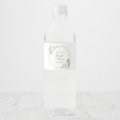 White Flowers, Cream Flowers, Boho, Vrijgezellenfe Waterfles Etiket (Voorkant)