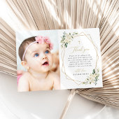 White Flowers, Cream Flowers, Greenery, Baptism Bedankkaart