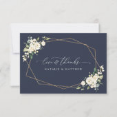 White Flowers, Cream Flowers, Greenery, Wedding Bedankkaart (Voorkant)