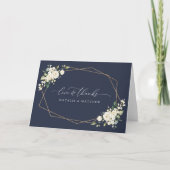 White Flowers, Cream Flowers, Greenery, Wedding Bedankkaart (Voorkant)