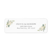 White Flowers, Cream Flowers, Greenery, Wedding Etiket (Voorkant)