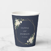 White Flowers, Cream Flowers, Greenery, Wedding Papieren Bekers (Voorkant)