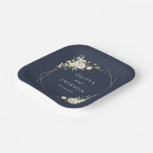 White Flowers, Cream Flowers, Greenery, Wedding Papieren Bordje (Gebogen)