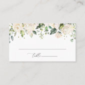White Flowers, Cream Flowers, Greenery, Wedding Plaatskaartje (Voorkant)