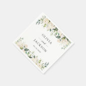 White Flowers, Cream Flowers, Greenery, Wedding Servet (Hoek)