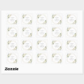 White Flowers, Cream Flowers, Greenery, Wedding Vierkante Sticker (Vel)