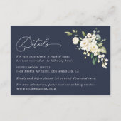 White Flowers, Cream Flowers, Weddenschap Details Informatiekaartje (Voorkant)