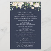 White Flowers, Cream Flowers, Wedding Program (Achterkant)