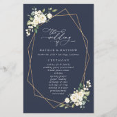 White Flowers, Cream Flowers, Wedding Program (Voorkant)