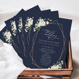 White Flowers, Cream Flowers, Wedding Program