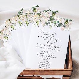 White Flowers, Cream Flowers, Wedding Program
