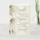 White  Flowers Daughter Birthday Card Kaart<br><div class="desc">Verjaarkaart voor dochter met  witte bloemen en doordacht vers.</div>