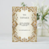 White Flowers Decorative Gold Enclosure Kaart (Staand voorkant)