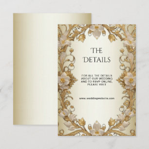 White Flowers Decorative Gold Enclosure Kaart