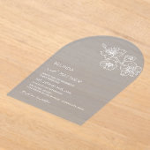  White Flowers Dusty Blue Casual Wedding Acryl Uitnodigingen (Laagn)