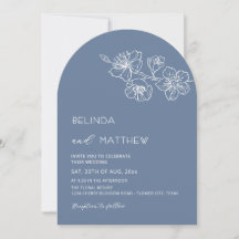 White Flowers Dusty Blue Casual Wedding