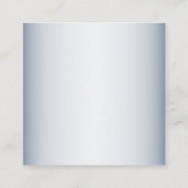 White Flowers Elegant Blue Gray Detail Informatiekaartje (Achterkant)