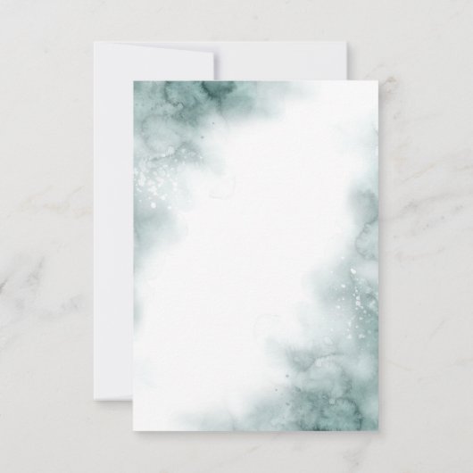 White Flowers Elegant Goud Lijst Bruiloft RSVP (Achterkant)