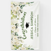 White Flowers Eucalyptus Afstuderen Klasse van 202 Spandoek (Verticaal)