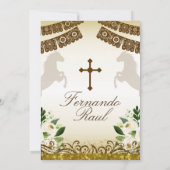 White Flowers Fiesta Baptism and Birthday Kaart (Achterkant)