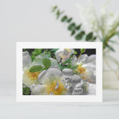 White Flowers Flat Hartelijk dank Bedankkaart (Staand voorkant)