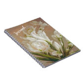 White Flowers Floral Art Journal Notitieboek (Rechterzijde)