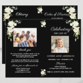 White Flowers Funeral Service Photo Program (Voorkant / Achterkant)