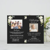 White Flowers Funeral Service Photo Program (Staand voorkant)